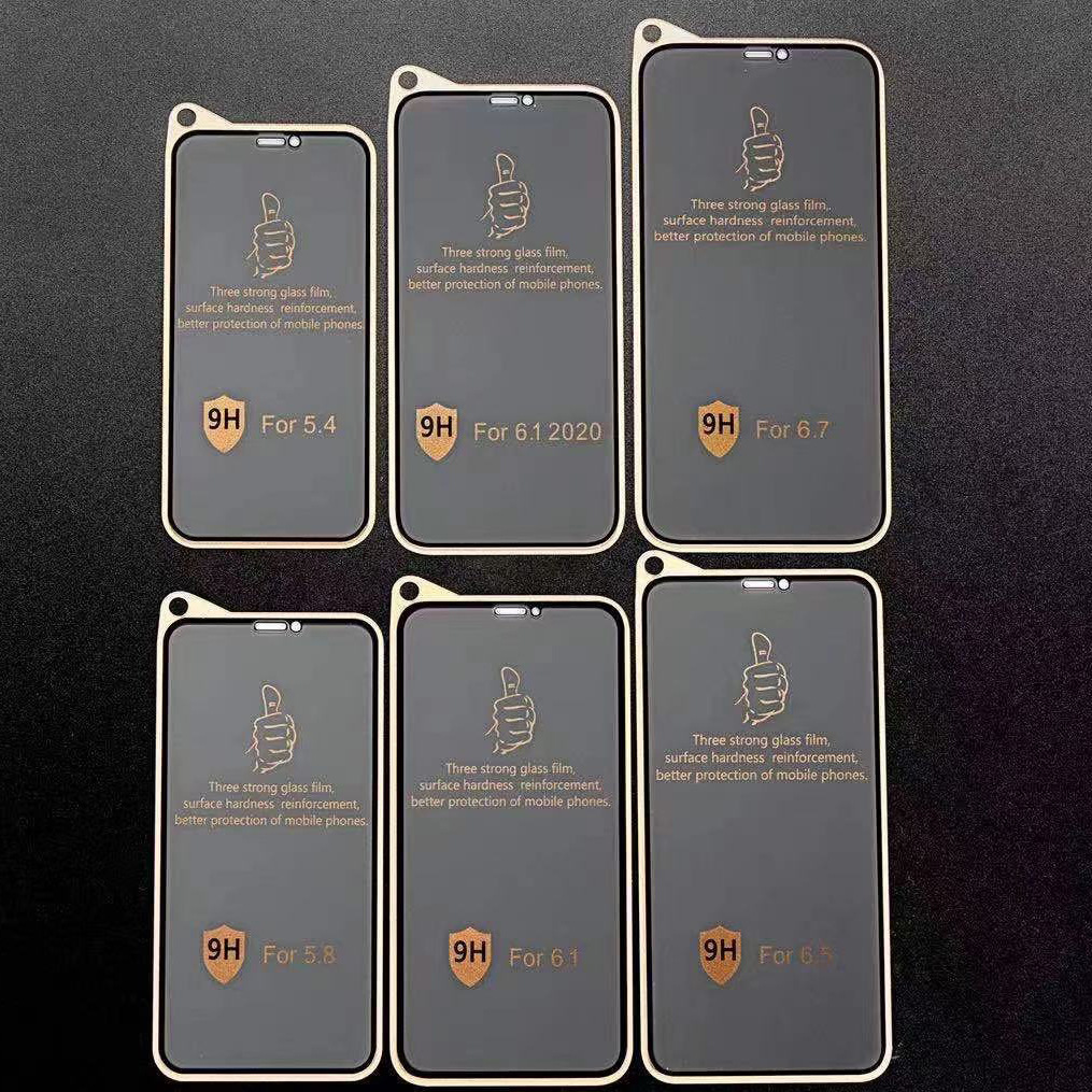 Suitable for Apple Iphone17Pro Gold Finger Electroplating Three-Strong Tempered Film 16/15/14Pro Mobile Phone Tempered Film