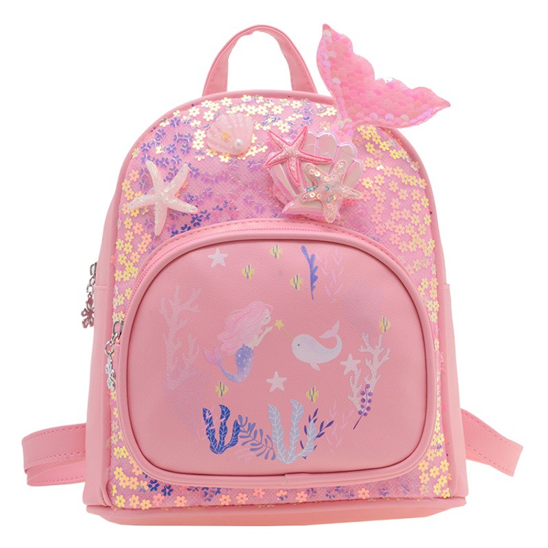 Mochilas Infantiles Primavera 2025, Nueva Mochila para Niños de Jardín de Infancia, Linda Mochila de Princesa con Lentejuelas de Sirena