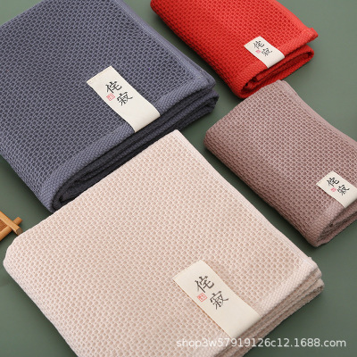 全棉浴巾毛巾方巾华夫格蜂窝纱布日式酒店纯棉吸水柔软侘寂文化|ms