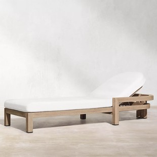 Teak Lounge Bed Swimming Pool B&B Terrace Solid Wood Lounge Chair Beach Garden Waterproof Sunscreen Hotel Designer Sofa Bed