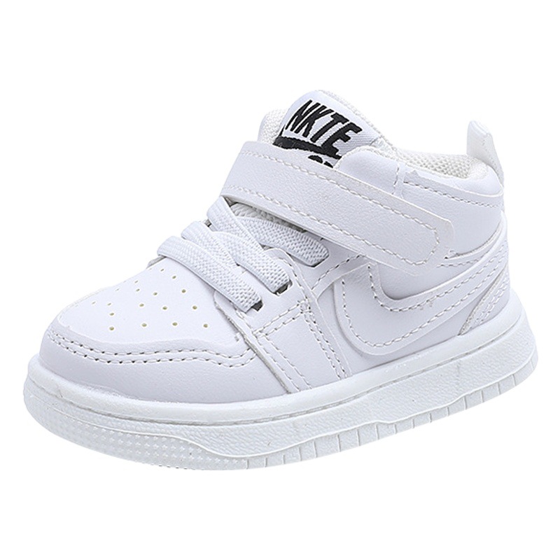 Zapatilla de deporte media para niños 2023 Primavera y otoño nuevos zapatos de una sola capa para niños zapatos de bebé para niños zapatos para niñas zapatos blancos