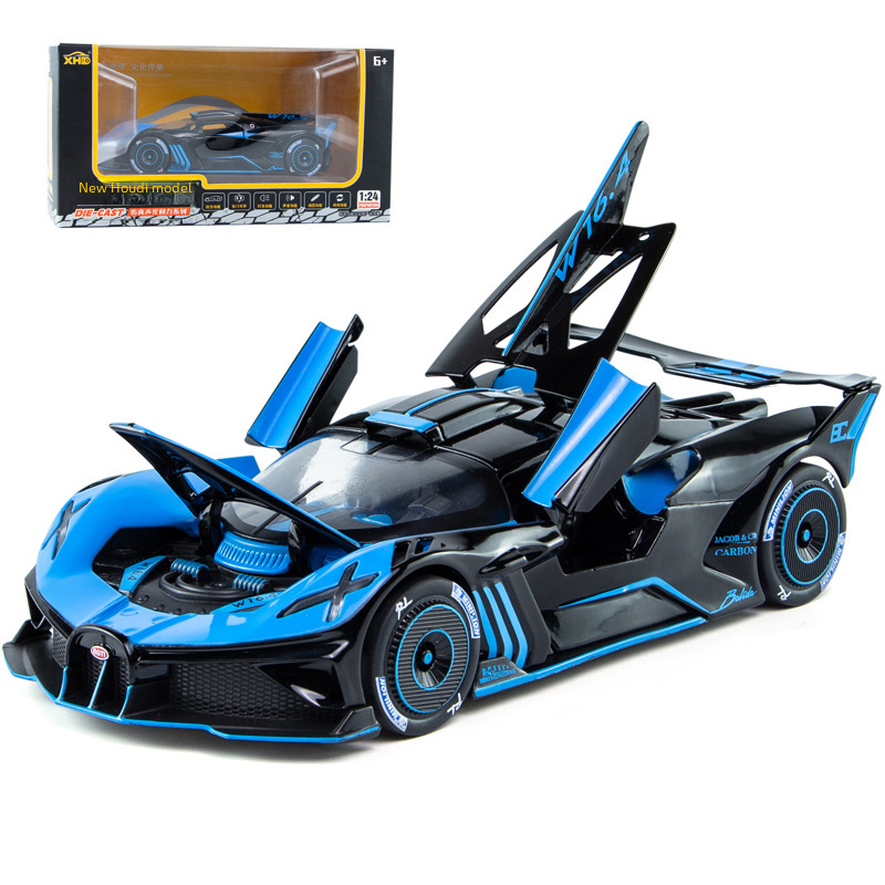[Boxed] New Hot Wheels 1:24 Bugatti Alloy Sound and Light Rebound Car Model Toy Gift C2406