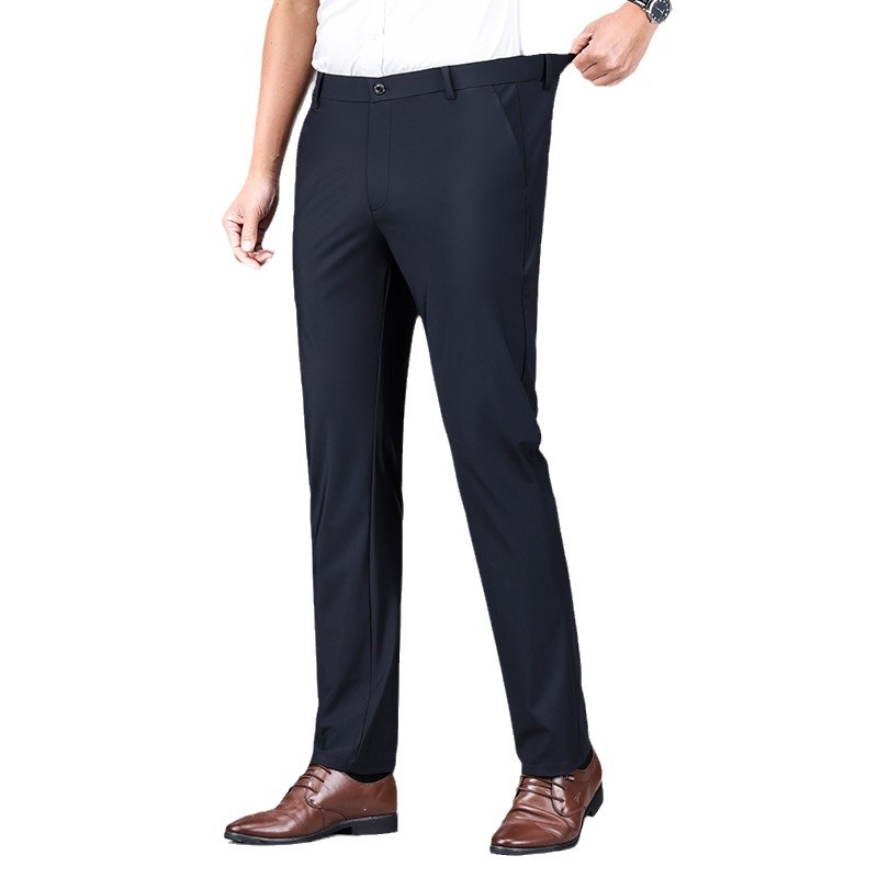 Pantalones elásticos de alta calidad de terciopelo antiarrugas sin quemar sensación de colgante recto pie pequeño otoño y invierno grueso vestido de negocios casual image 5