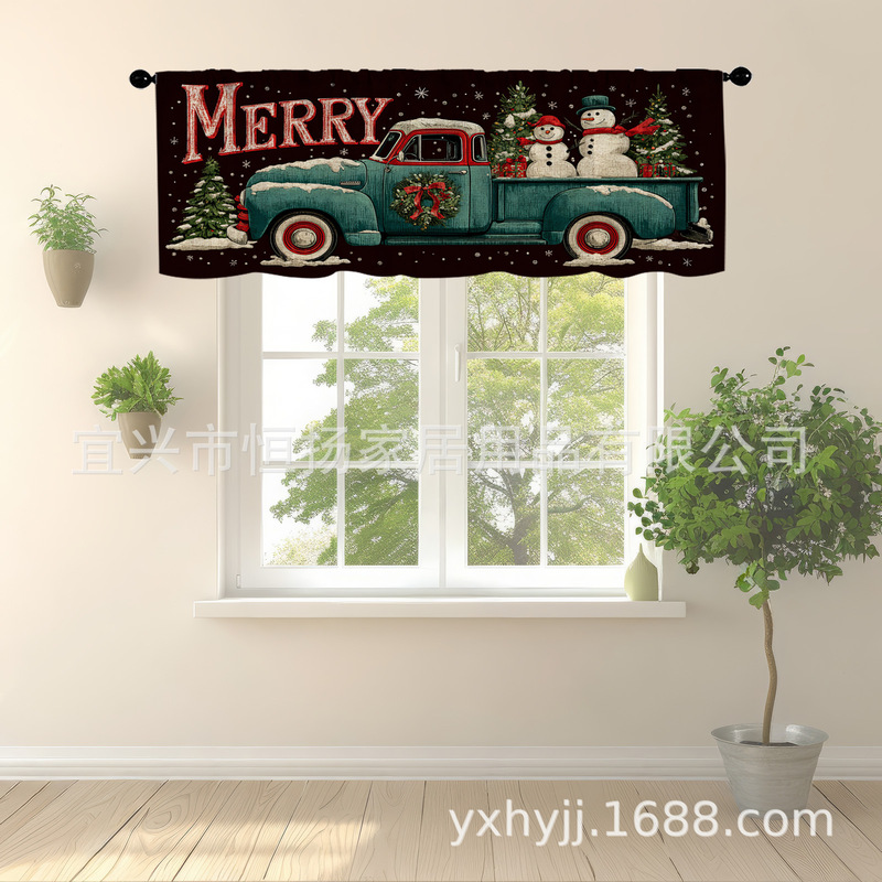 No-Drill Half Curtain Short Curtain Kitchen Half Curtain Bay Window Sheer Curtain Blackout Balcony Half Blackout Curtain Light-Transmitting Small Curtain