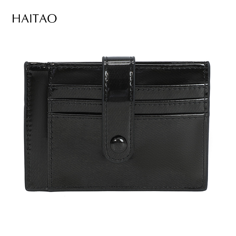 Pequeña bolsa de tarjetas de identificación de piel brillante ultrafina multi-tarjeta bolsa de tarjetas