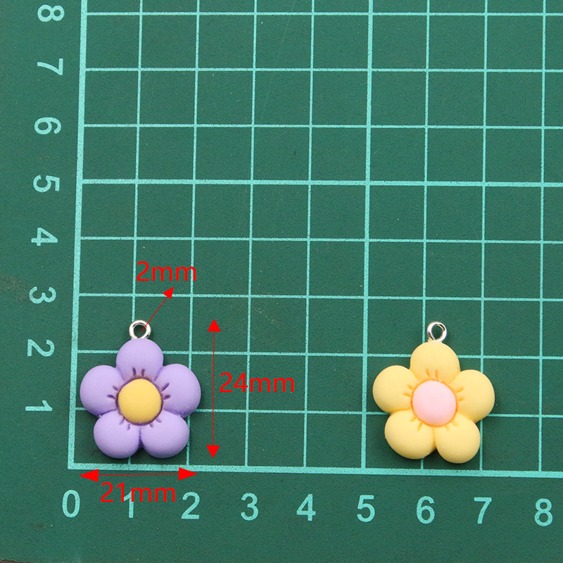 1 Piece 21 * 24mm Resin Flower Pendant display picture 3