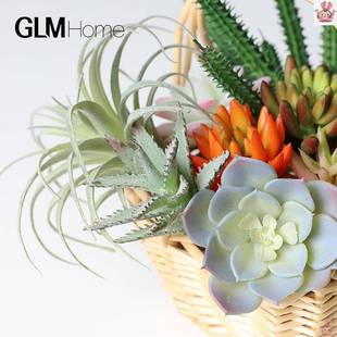 Simulated Fake Succulents, Green Plants, Fake Flower Decorations, Indoor Living Room Flower Pots, Mini Plastic Flower Decorations