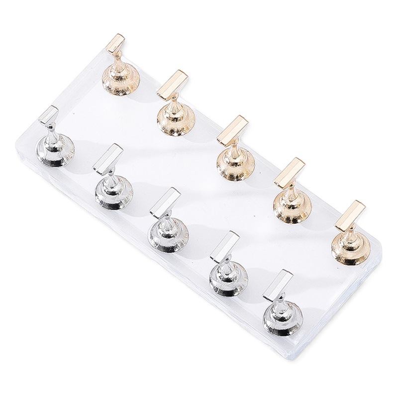 Transfronteriza manicura especial nuevo soporte de almohadilla de uñas de acrílico de doble fila fuerte base magnética de práctica herramienta de visualización de almohadilla de uñas