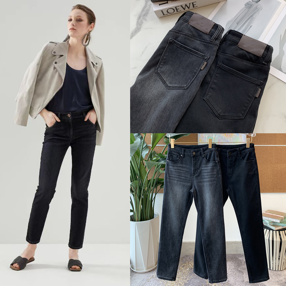 Cashmere warm demi-season elastic trousers