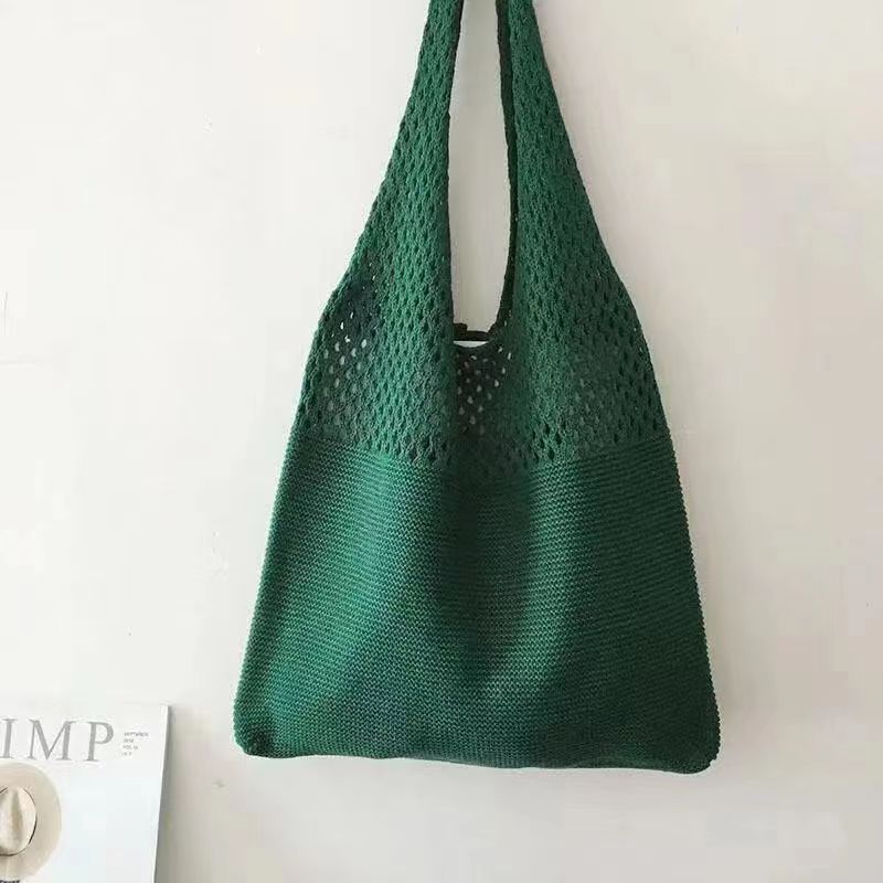 2022 verano nuevo estilo coreano bolsa de malla bolso de compras malla hueco bolsa de playa bolso de hombro de las mujeres