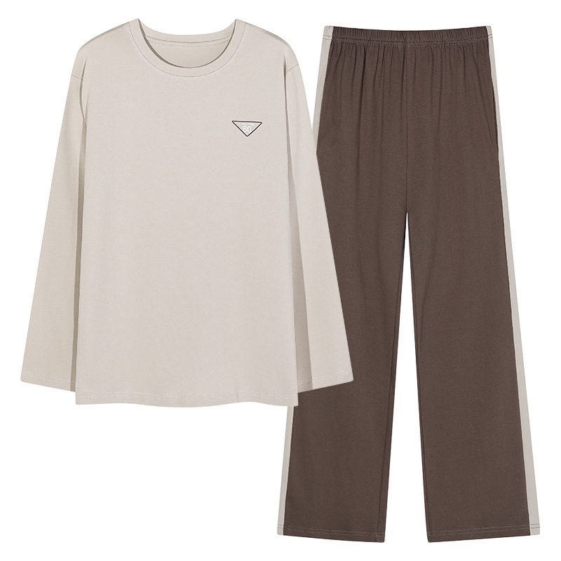 Pijama masculino primavera y otoño algodón de manga larga juvenil otoño y invierno se puede usar con ropa casera grande y suelta