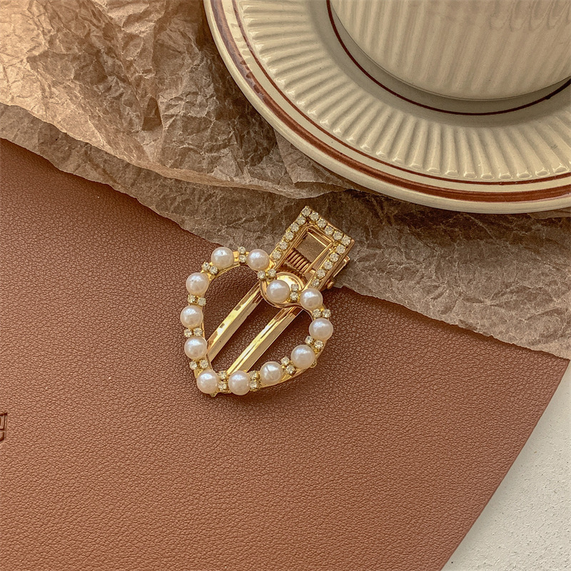 桃心珍珠-金色鸭夹