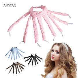 亚马逊爆款发卷头戴懒人无热卷发棒睡眠柔软免烫不伤发根卷发器