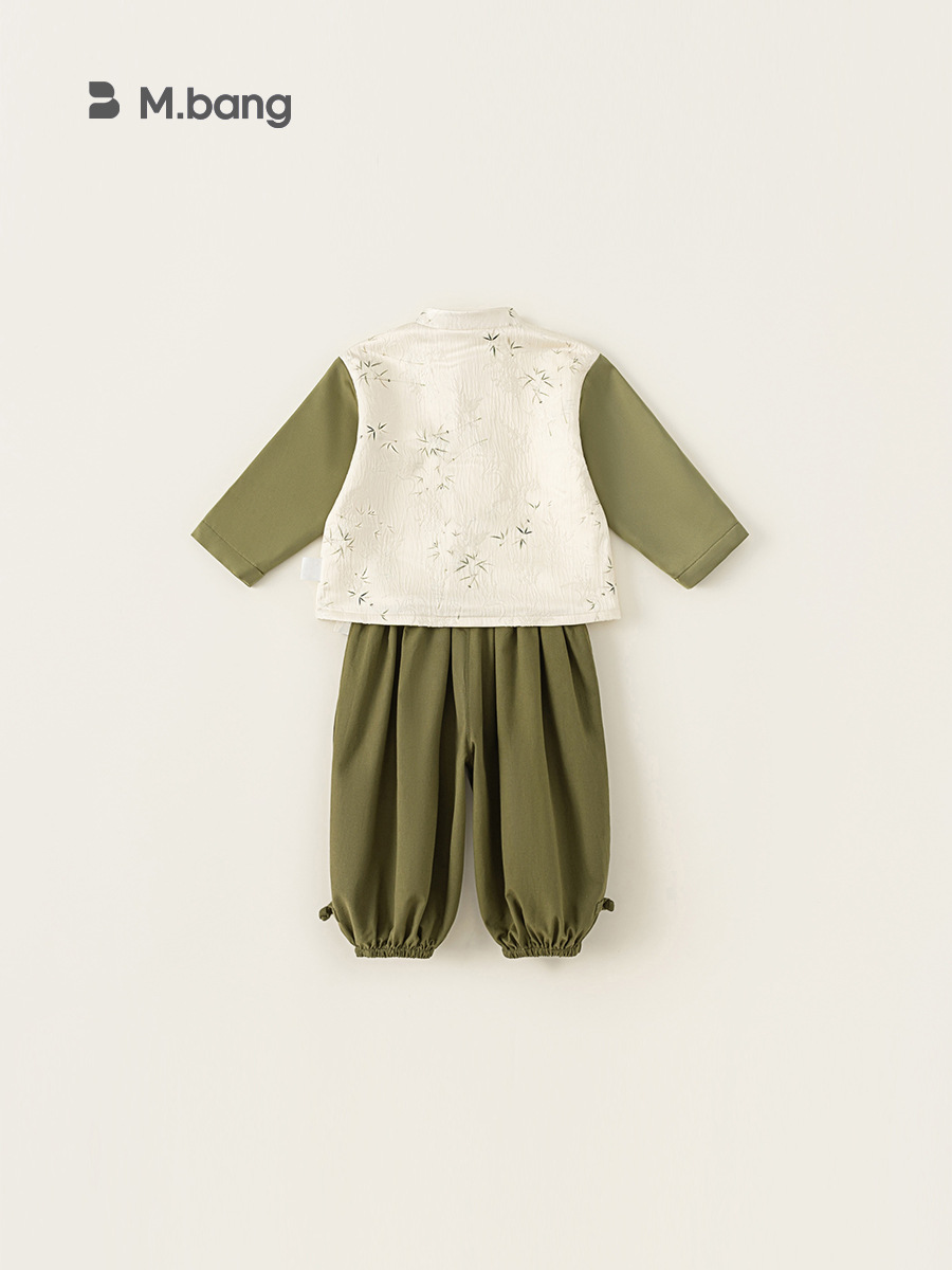 Yubao ropa infantil para niños set de otoño ropa de bebé nuevo estilo de ropa china nueva ropa Tang color conjunto de dos piezas image 5