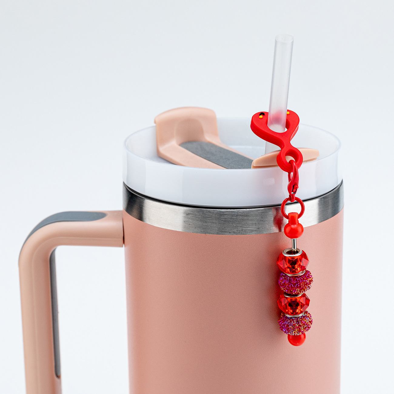 Amor transfronterizo cara sonriente diy cuentas colgante de paja de silicona para 8 - 10mm colgante decorativo de paja de silicona