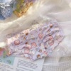 Japanese girl low -waist ice silk printed flowers without trace panties, lady, little green flower ice silk printed underwear