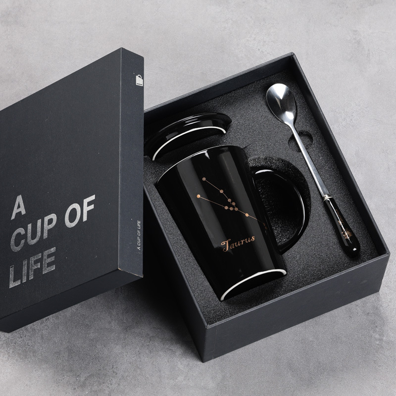 12 12 tazas de cerámica constelación tazas de agua tazas de tazas marcadas tazas de café con cubierta impresa LOGO