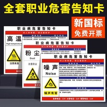 职业病危害告知牌卡噪声粉尘高温警示标识牌电焊安全风险点周知卡