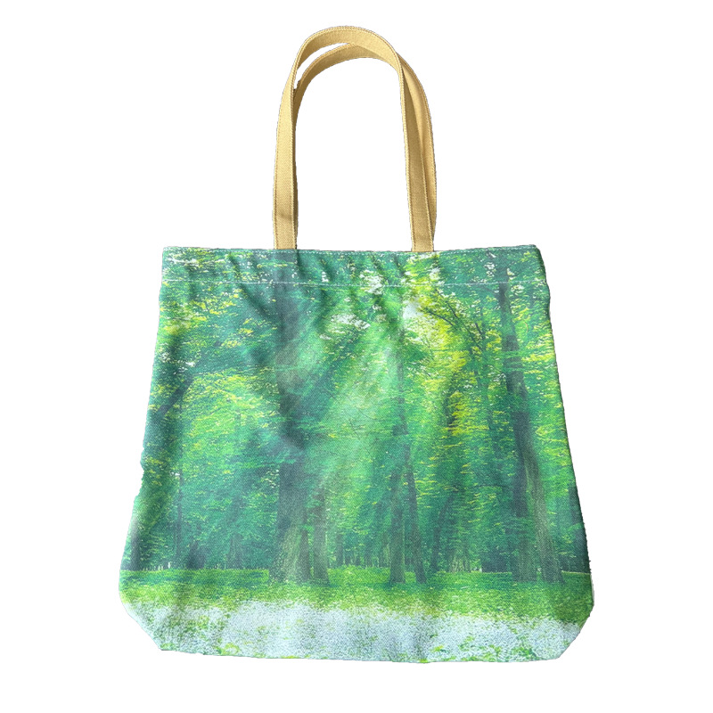 厂家批发手提帆布购物袋直喷帆布袋大容量可折叠手提购物袋帆布袋