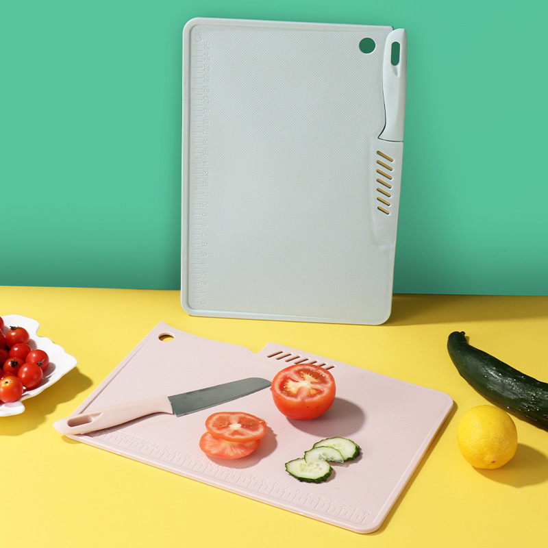 Two-in-one fruit knife cutting board household kitchen multi-function cutting board convenient field camping food supplement tool set