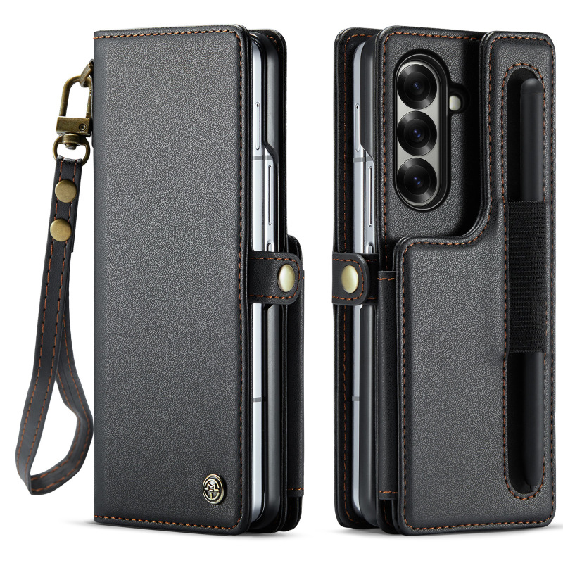 新しいモデルに適したサムスン Z Fold7 携帯電話レザーケースフリップ折りたたみスクリーン ZFOLD6 カード保護カバー落下防止|undefined