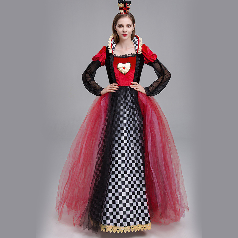Amazon Halloween Costume Adult Female Palace Dress Peach Heart Queen Back Ball Gown Stage Performance Costume