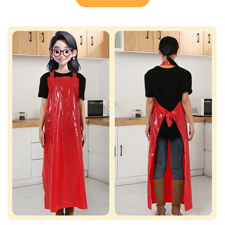 진한 빨강색 앞치마 20사 (두께)