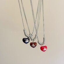 西太后土星爱心串珠项链女甜酷辣妹长款毛衣链小众独特设计感配饰