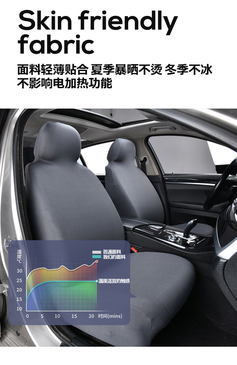General Motors elastic seat cover, full fabric waterproof seat cover, driver and passenger integrated seat cover, simple design