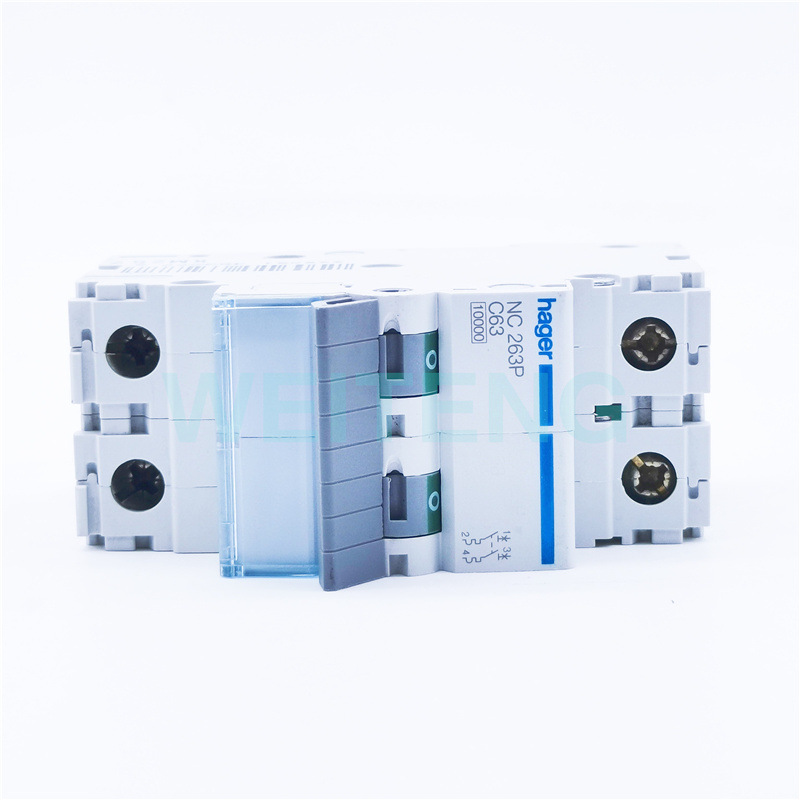 HAGER海格电气 NC263P 空气开关10KA高分断微型断路器双极总闸63A