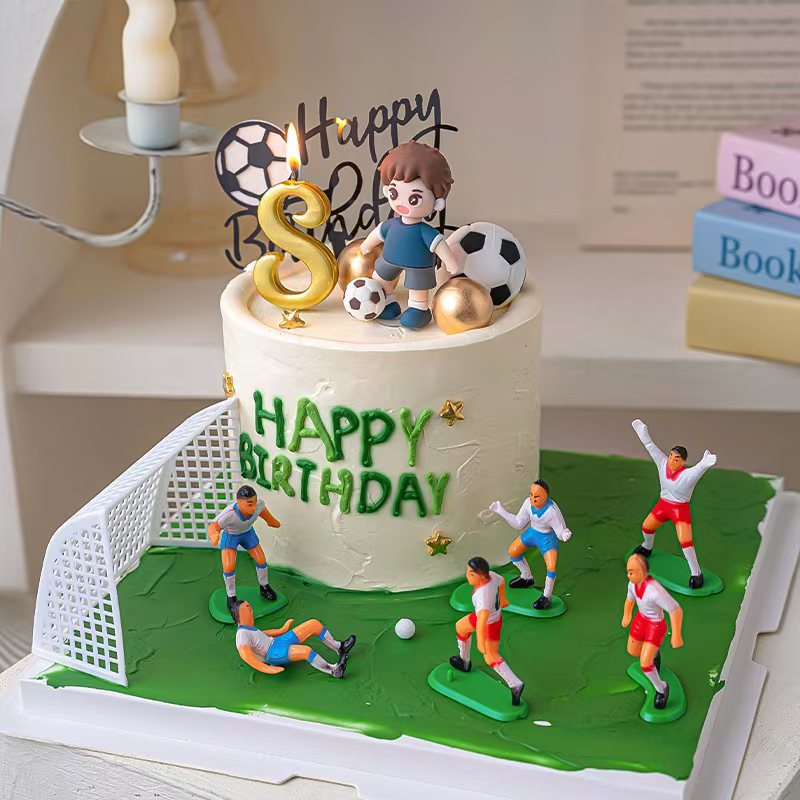 Decoración de pasteles de fútbol de celebridades de Internet Equipo de fútbol de niños Equipo de fútbol de niños Fiesta de cumpleaños Postres Mesa para hornear Vestir