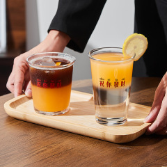 ins风咖啡杯印花玻璃杯可印logo文字耐热高颜值网红创意咖啡杯