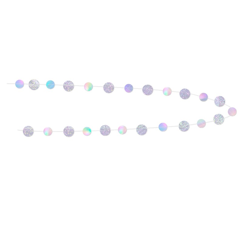 Nuevo flash láser de papel tire bandera cumpleaños fiesta suministros atmósfera decoración estrella oblea colgante 2,5 m