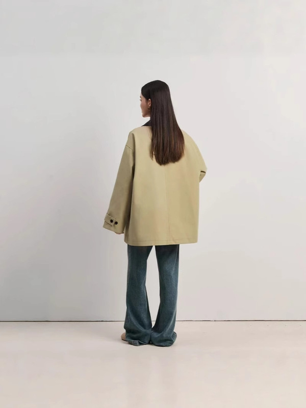 新しい厚手の作業服、香港スタイル、ファッショナブルで多用途、コントラストカラー、ルーズカジュアル、ラペルステッチ、コットンジャケット、ウインドブレーカー|undefined
