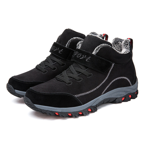 Winter and Autumn Plus Size New Snow Boots for Men and Women, Middle-Aged and Elderly, Hiking Boots, High-Top with Fleece Lined Cotton Shoes, Couple's Cotton Shoes
