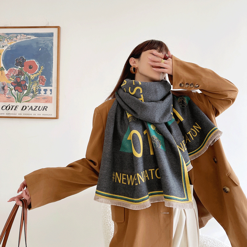 Autumn and winter new pattern Jacquard weave scarf Female version live broadcast Explosive money Cashmere enlarge thickening Collar Shawl Dual use