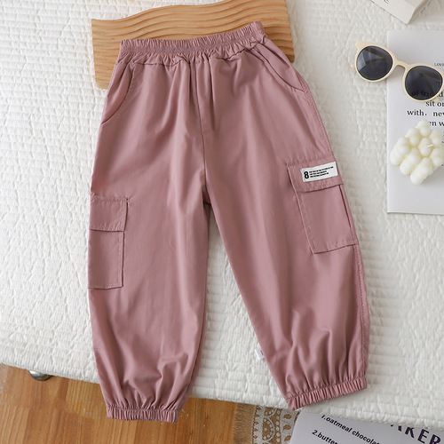 Children's Work Pants 2025 Spring and Autumn Casual Pants for Boys and Girls Loose Trend Pants Baby Korean Style Pants for Boys and Girls