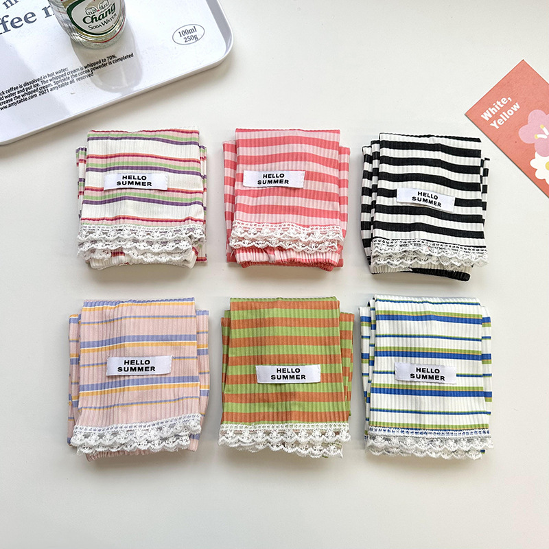 Guantes solares de mujer de verano encaje color rayas conducir manga manga brazo manga manga decoración brazo manga de hielo