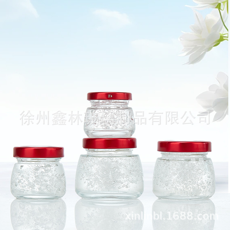 即食鲜炖燕窝瓶可炖耐高温分装瓶75ml蜂蜜花胶果酱玻璃瓶带盖