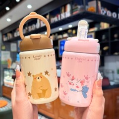 保温杯新款女高颜值316不锈钢小巧可爱便携吸管水杯儿童口袋杯子