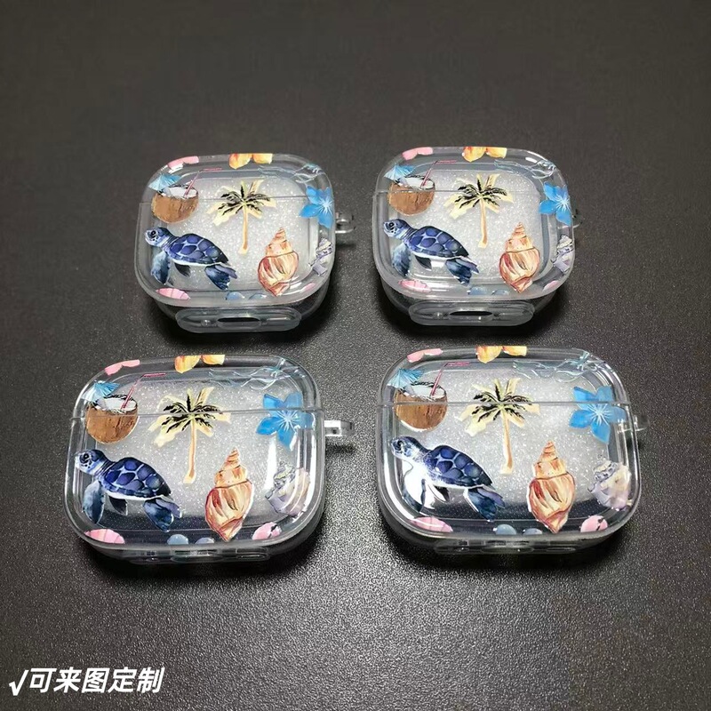 Beach Turtle Oval Apple Earphone Protective Case Airpods1/2/3/4/Pro/Pro2/Pro3 Case
