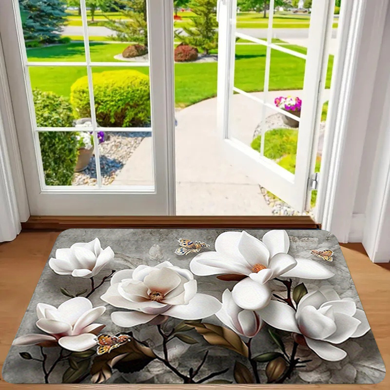 Alfombra de franela estampada, estilo playa, antideslizante, resistente a la suciedad, resistente al desgaste, alfombra para la entrada, dropshipping transfronterizo Y2.