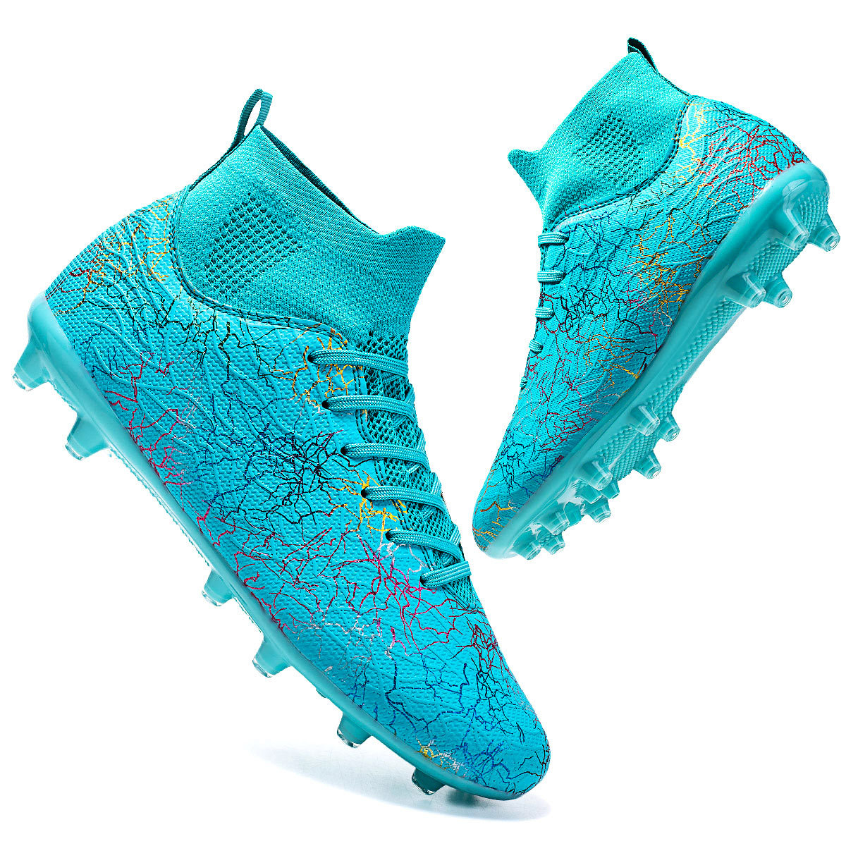 Zapatos de fútbol de alto impacto para hombres camuflado transpirable entrenamiento profesional de estudiantes zapatos de fútbol de clavos largos transfronterizos explosivos zapatos de fútbol de clavos