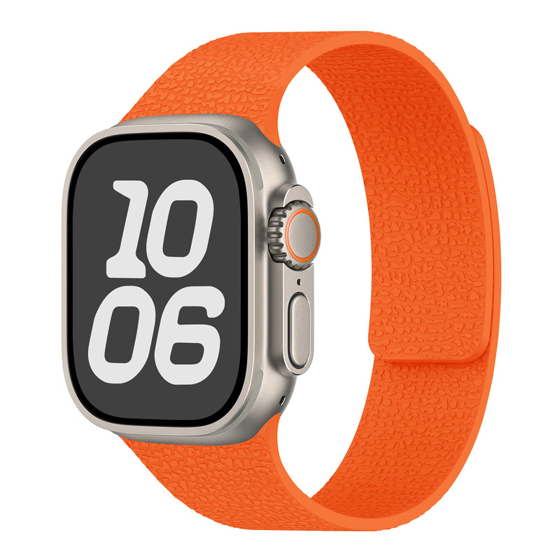 Apple Watch1-11世代/Ultra1-3/SE3に適しています。ライチ柄のソフト磁性シリコンストラップです。|undefined