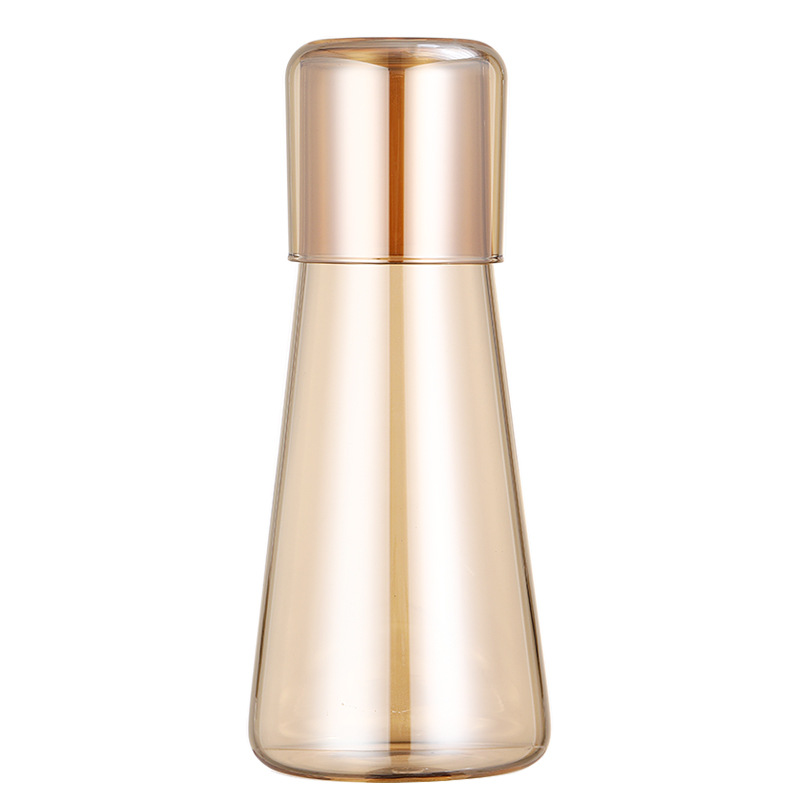 Juego de Jarra y Vasos de Vidrio con Recubrimiento Metálico, Estilo Nórdico, para Agua o Jugo