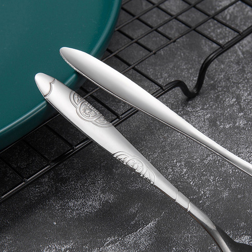 Stainless steel fork and spoon tableware household fruit fork long handle spoon spoon dessert spoon fork combination wholesale