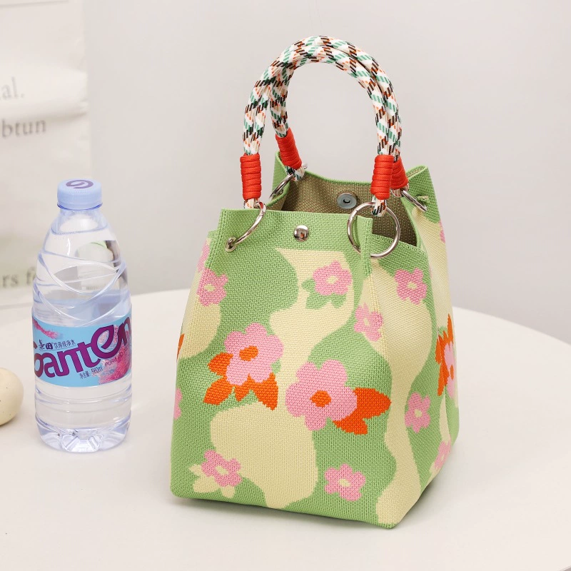 Woven knitted three dimensional purse, small clutch bag