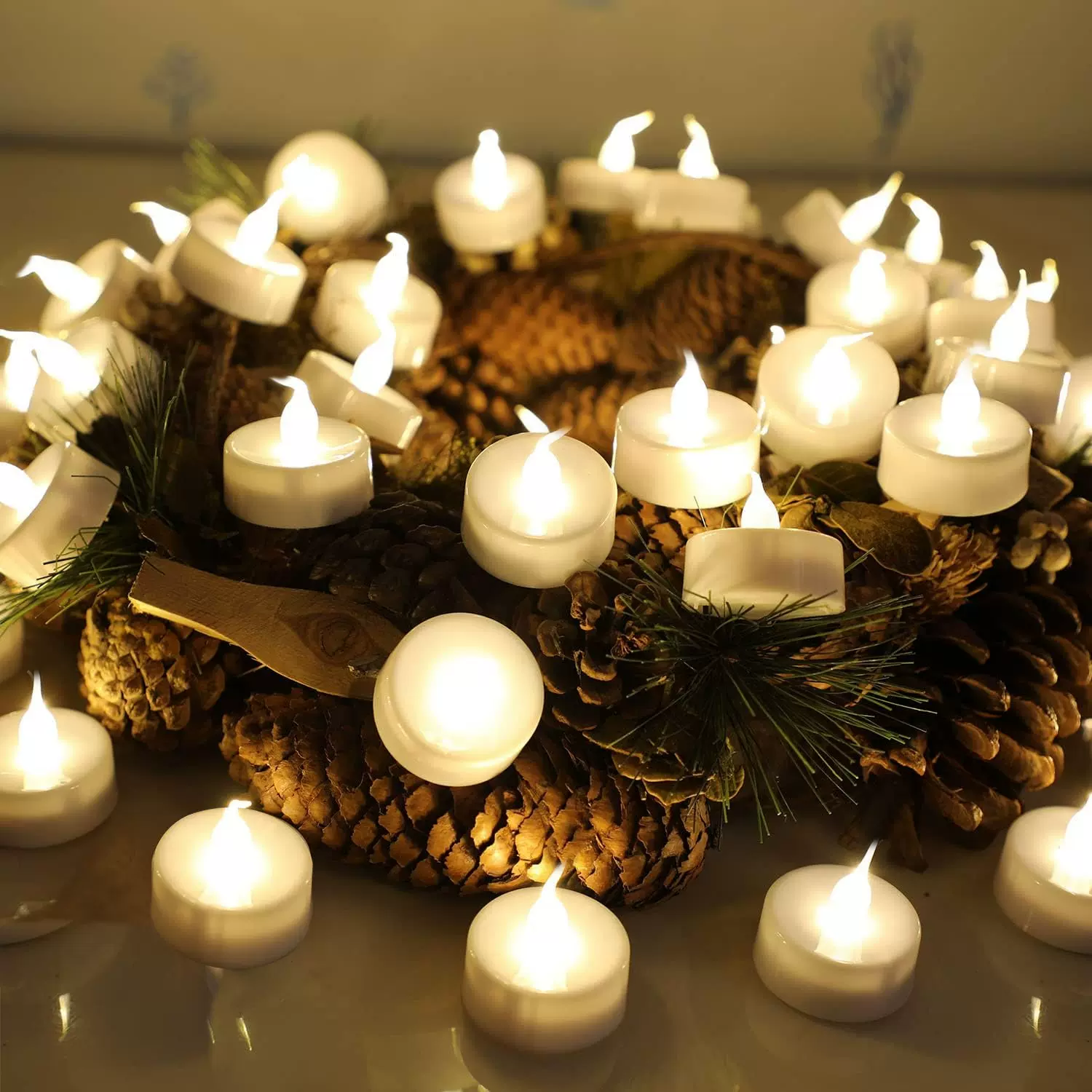 热销高亮白色LED小茶蜡 跨境同款暖茶蜡灯求婚派对小夜灯装饰用品