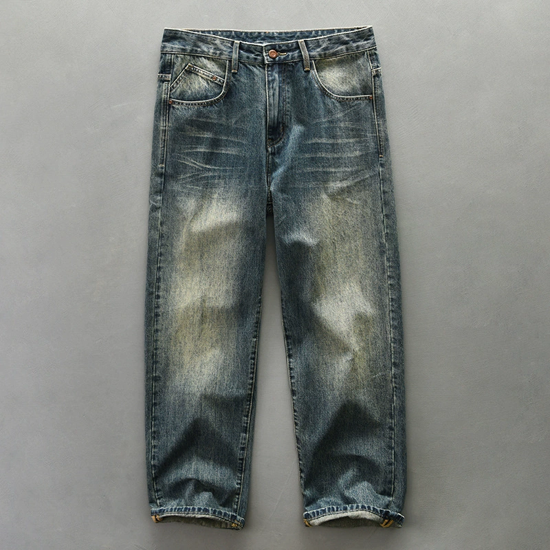 1795 мужские осенние новые ретро вымытые джинсовые брюки