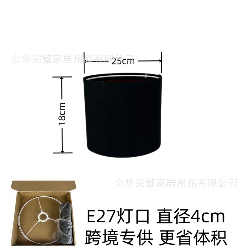 E27 redondo KD recto desmontaje TC tela exterior negro oro interior cubierta de lámpara de PVC Europa América nórdica hotel dormitorio lámpara de escritorio candelabrera
